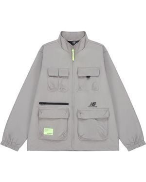 New Balance Casual Sports Stand Collar Woven Jacket - Gray