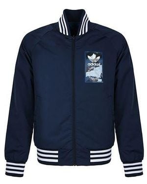 adidas Originals Rev Jacket Logo Printing Sports - Blue