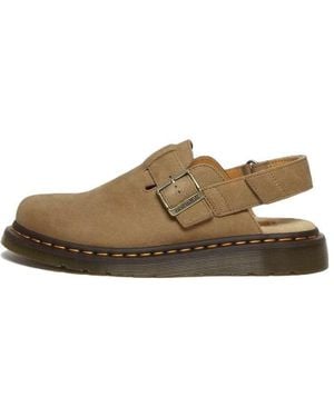 Dr. Martens Jorge Ii Tumbled Nubuck Leather Slingback Mules - Brown