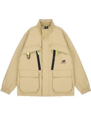 New Balance Fleece Lined Stay Warm Woven Sports Jacket - Natural