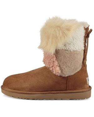 UGG Classic Short Patchwork Fluff - Brown