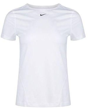 Nike (Wmns) Pro Mesh Training Tops Training Gym Short Sleeve - White