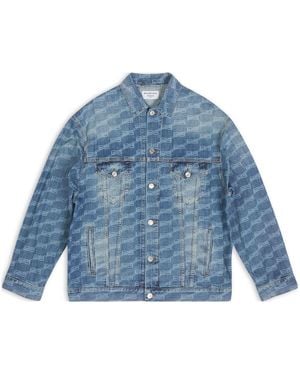 Balenciaga Bb Monogram Large Fit Jacket - Blue