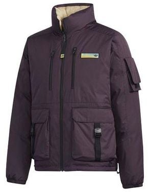 adidas Originals Premium Jkt 1 Stay Warm Woven Reversible Cargo Stand Collar Sports Down Jacket - Blue