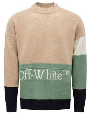 Off-White c/o Virgil Abloh Ss21 Logo Round Neck Long Sleeves - Green
