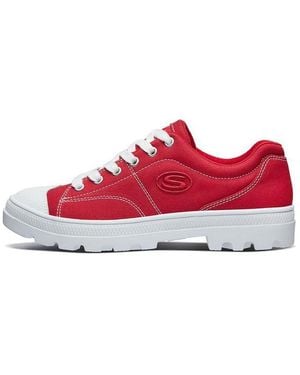 Skechers (Wmns) Roadies Low-Top Canvas Shoes - Red