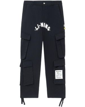 Li-ning X Steven Harrington Graphic Cargo Trousers - Blue