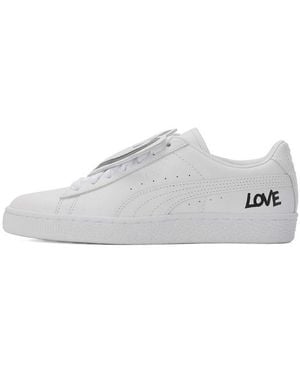 PUMA (Wmns) Basket Badge Hndwrttn - White