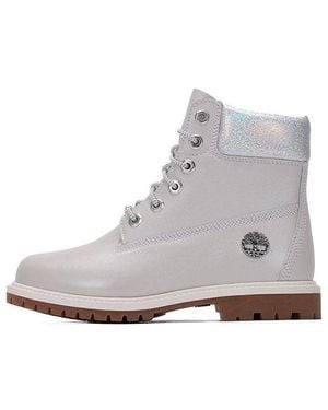 Timberland (Wmns) Heritage 6 Inch Waterproof Boots 'Light Full Grain With Collar' - Grey