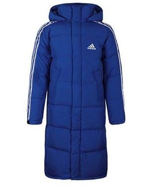 adidas 3St Long Parka Windproof Stay Warm Hooded Down Jacket - Blue