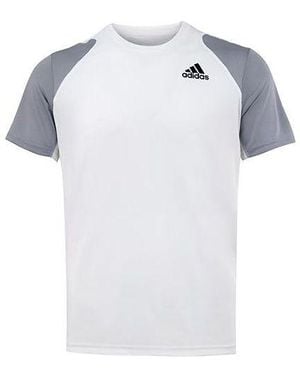 adidas Colourblock Logo Sports Training Short Sleeve - White