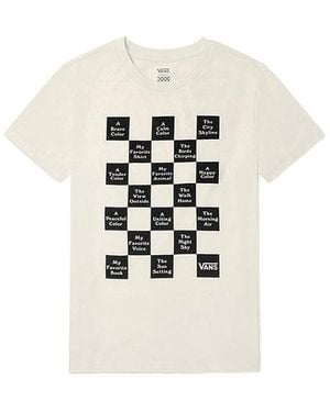 Vans (Wmns) Grid Printing Slim Fit Round Neck Short Sleeve - White