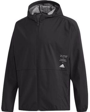 adidas M Id Trvl Wv Jk Windproof Sports Hooded Jacket - Blue