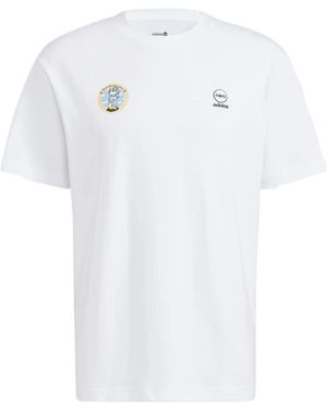 adidas Neo M Sw Slogan Tee Solid Colour Alphabet Printing Athleisure Casual Sports Short Sleeve Couple Style - White