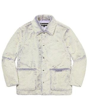 Supreme 2-Tone Faux Fur Shop Coat - White
