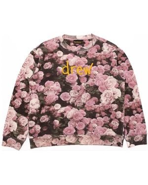 Drew House Scribble Crewneck Sweatshirt 'Roses' - Pink