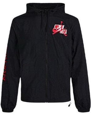 Nike Jumpman Windbreaker Cardigan Sports Hooded Jacket - Blue