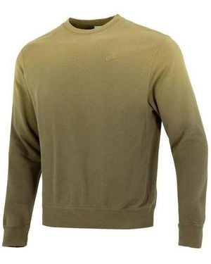 Nike Gradient Logo Casual Loose Long Sleeves Pullover Round Neck Dark - Green
