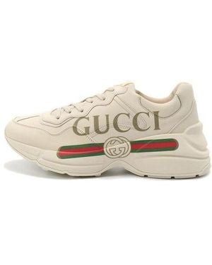 Gucci (Wmns) Rhyton Leather Trainer 'Logo' - White