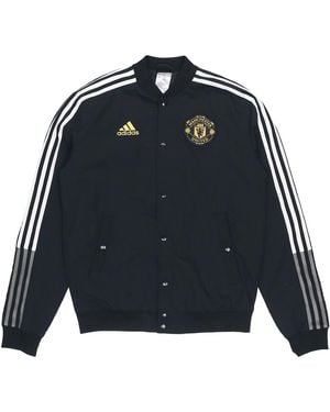 adidas Mufc Cny Bomber Series Soccer/Football Sports Printing Aviator Jacket - Blue