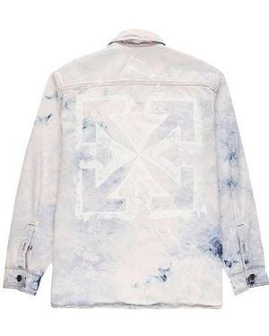 Off-White c/o Virgil Abloh Colour Colour Rendering Ink Lapel Loose Denim Jacket - White