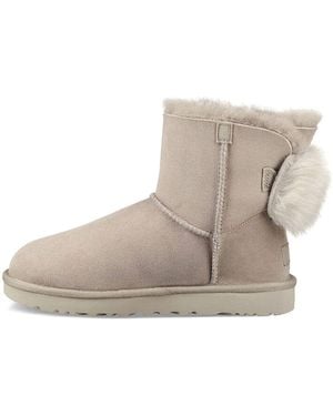 UGG Fluff Bow Mini Fleece Lined Light - Gray