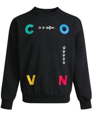 Converse Sports Contrast Letter Print Crew Neck Sweatshirt - Blue
