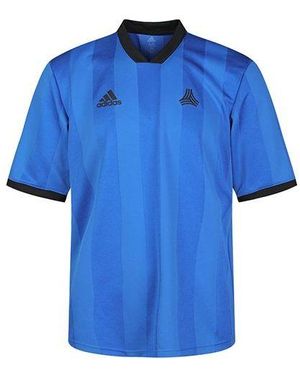 adidas Soccer/Football Sports Round Neck Short Sleeve Jersey - Blue