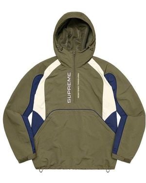 Supreme Panelled Half Zip Pullover - Green