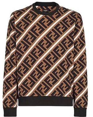 Fendi Logo Cotton Colourblock Sports - Brown