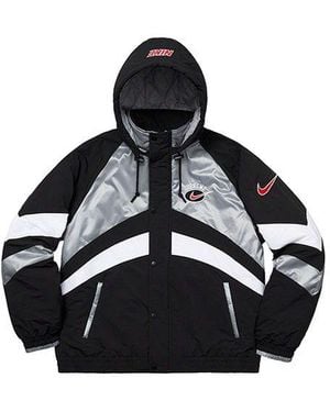 Supreme Ss19 X Nike Hooded Sport Jacket Crossover Waterproof Nylon Hooded Track Jacket - Black