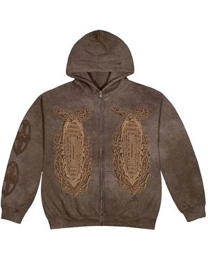 Travis Scott Cactus Jack Utopia God'S Country Zip Hoodie - Brown