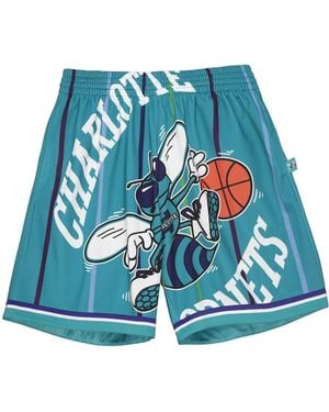 Mitchell & Ness X Nba Big Face Shorts 'Charlotte Hornets' - Blue