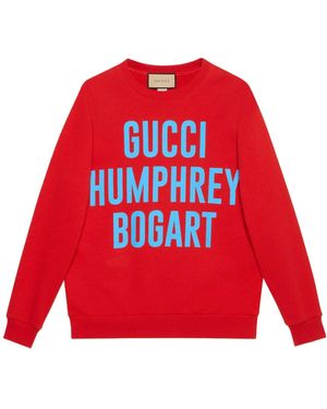 Gucci 'Humphrey Bogart' Print Sweatshirt - Red