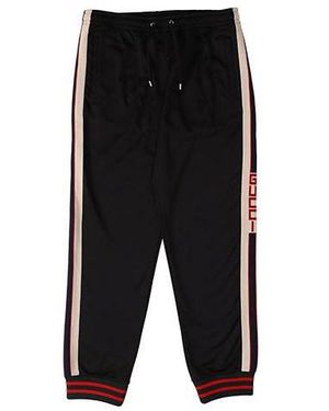 Gucci Classic High-Tech Knit Colourblock Casual Bundle Feet Sports Long Trousers - Black
