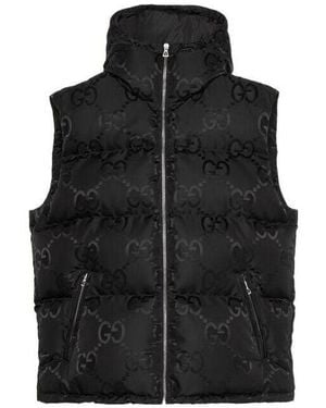Gucci gg-monogram Print Padded Shell-down Gilet - Black