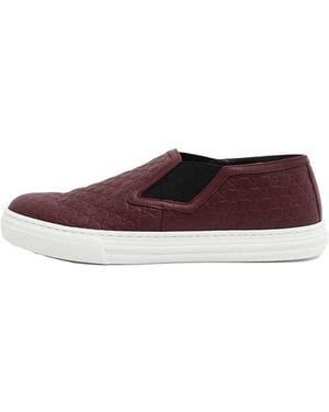 Gucci Microssima Pattern Leather Slip On 'Strong' - Red