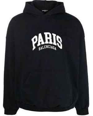 Balenciaga Cities Paris Hoodie Wide Fit ' ' - Black