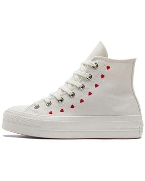 Converse (Wmns) Chuck Taylor All Star Lift Platform High 'Embroidered Hearts - White