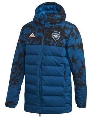 adidas Arsenal Soccer/Football Sports Hooded Down Jacket - Blue