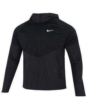 Nike M Nk Tf Turf Rpl Miler Jacket Hooded Cardigan Zipper Windproof Splicing - Blue