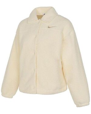 Nike (Wmns) Sportswear Collared High-Pile Jacket 'Coconut Milk' - Natural