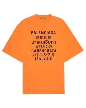 Balenciaga Languages Logo T-Shirt - Orange