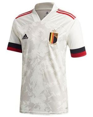 adidas Rbfa A Jsy Belgium National Team Away Fan Edition Sports Short Sleeve Jersey - White