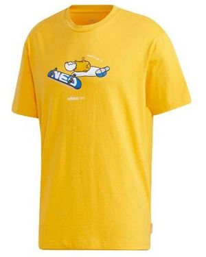 adidas Neo Crossover Printing Sports Short Sleeve - Yellow