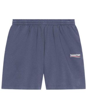 Balenciaga Political Campaign Sweat Shorts 'Dark' - Blue