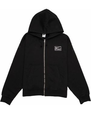 Nike X Stussy Ss24 Full-Zip Fleece Hoodie in Gray for Men | Lyst