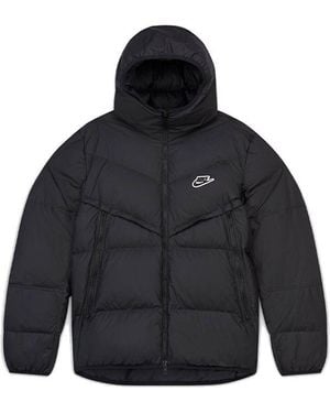 Nike Sportswear Down-Fill Windrunner Hooded Stay Warm Casual Down Jacket - Blue