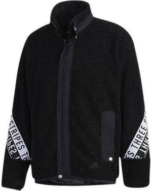 adidas M Mhs Boa Jkt Stand Collar Printing Lamb's Wool Stay Warm Jacket - Black