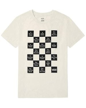 Vans (Wmns) Grid Printing Slim Fit Round Neck Short Sleeve - White